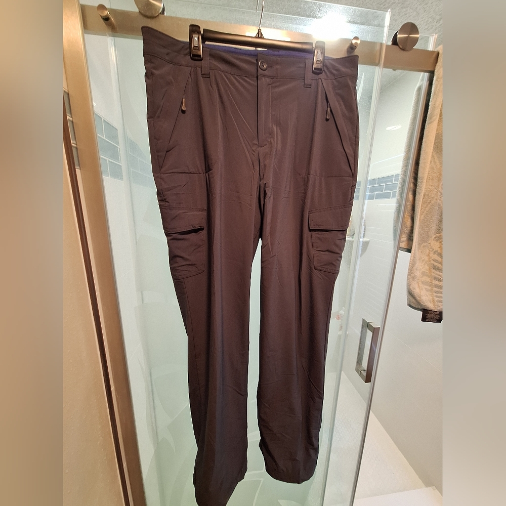 Womens Black Snow Pants Fleece Lines One Cargo Pocket